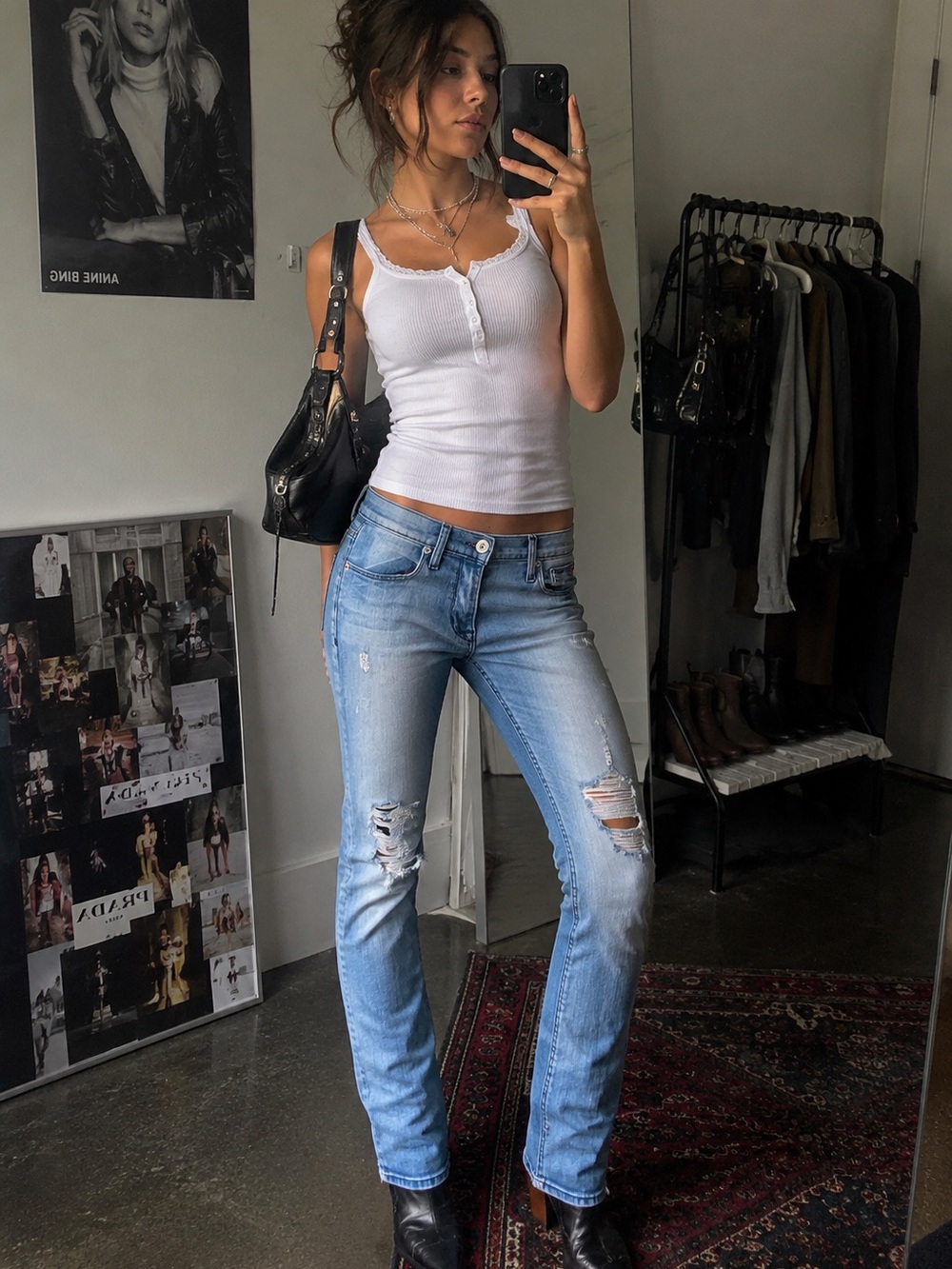 Hudson Distressed Light Wash Skinny Jeans Y2K Indie Sleaze Denim